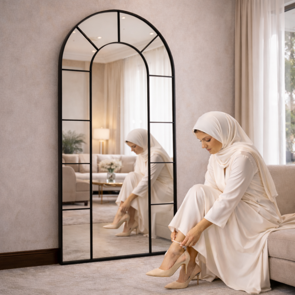 Aurelio Arch Window Style Full-Length Mirror