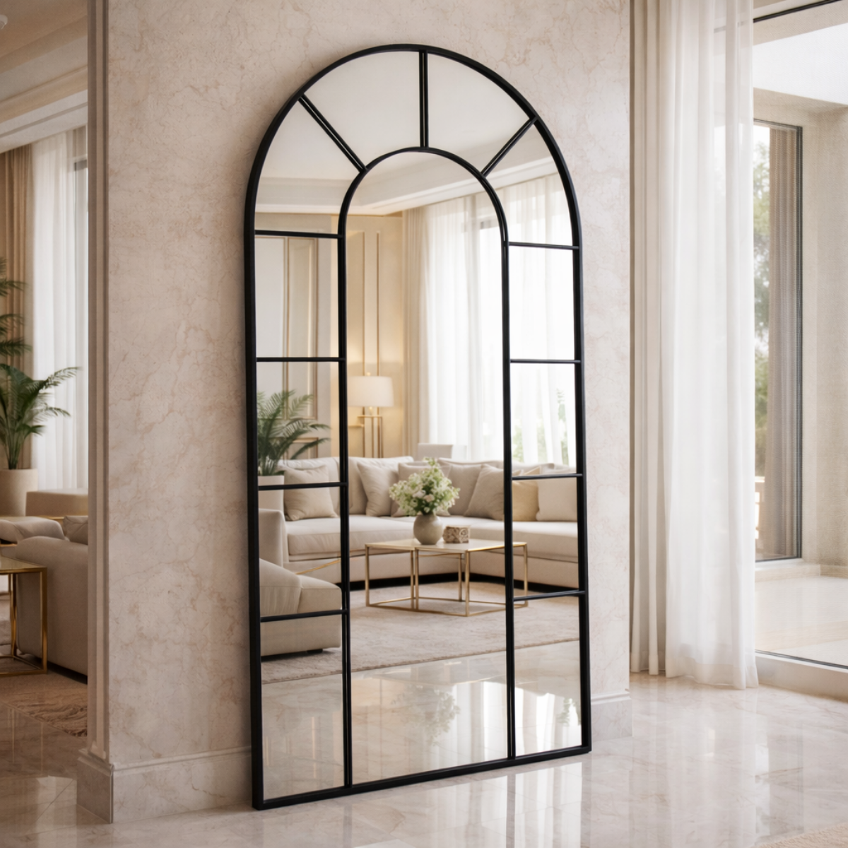 Aurelio Arch Window Style Full-Length Mirror