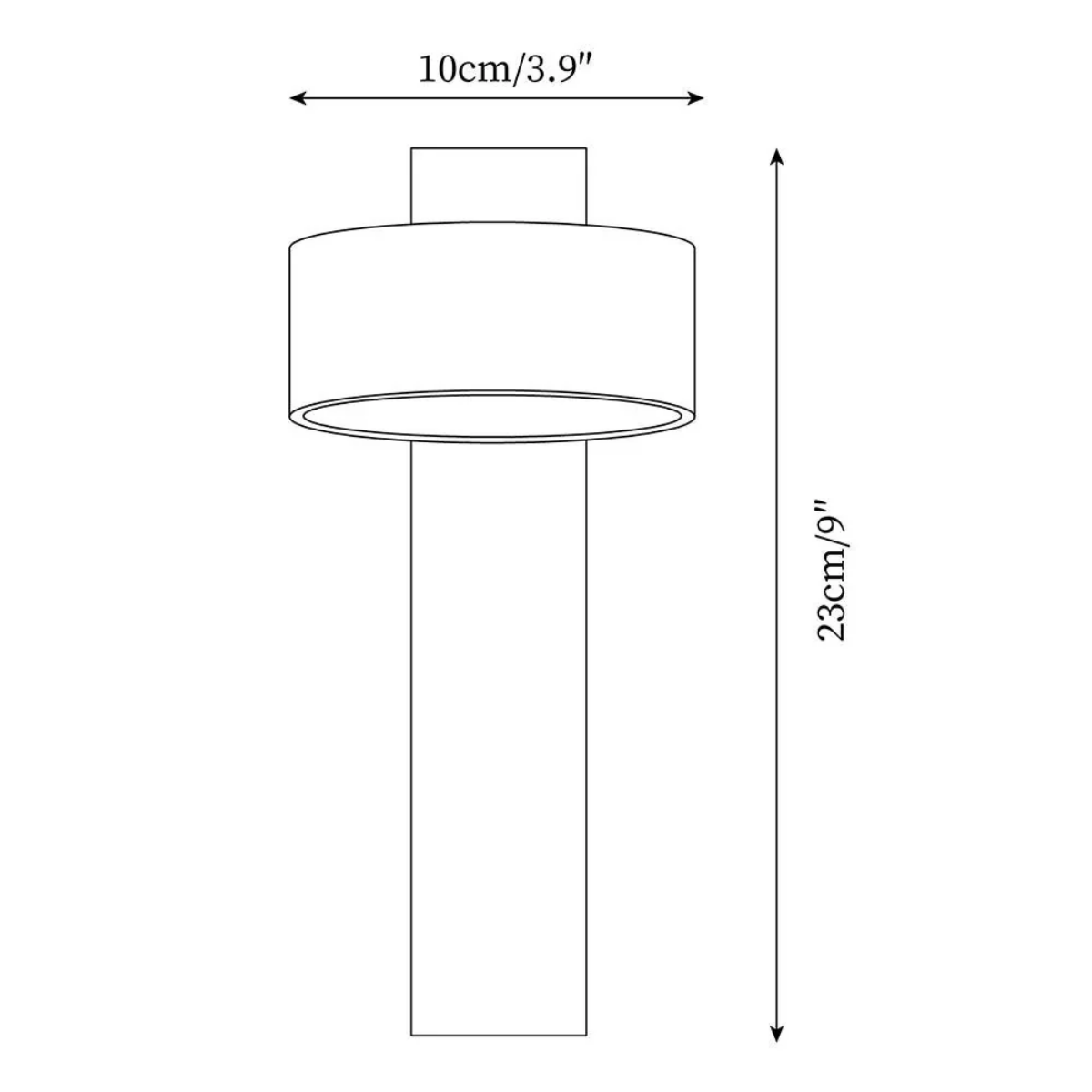 Aurevo Travertine Rotatable Wall Lamp dimensions - 10 cm / 3.9 inch width, 23 cm / 9 inch height