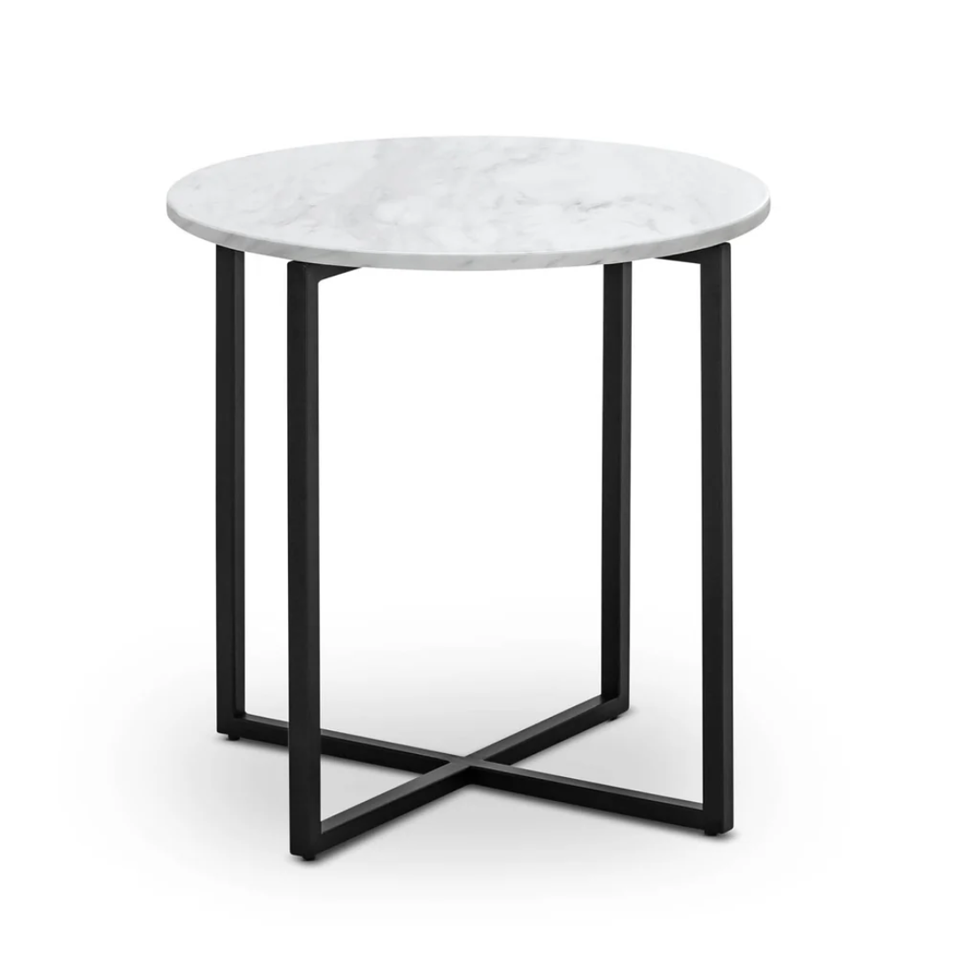 Round marble top end table
