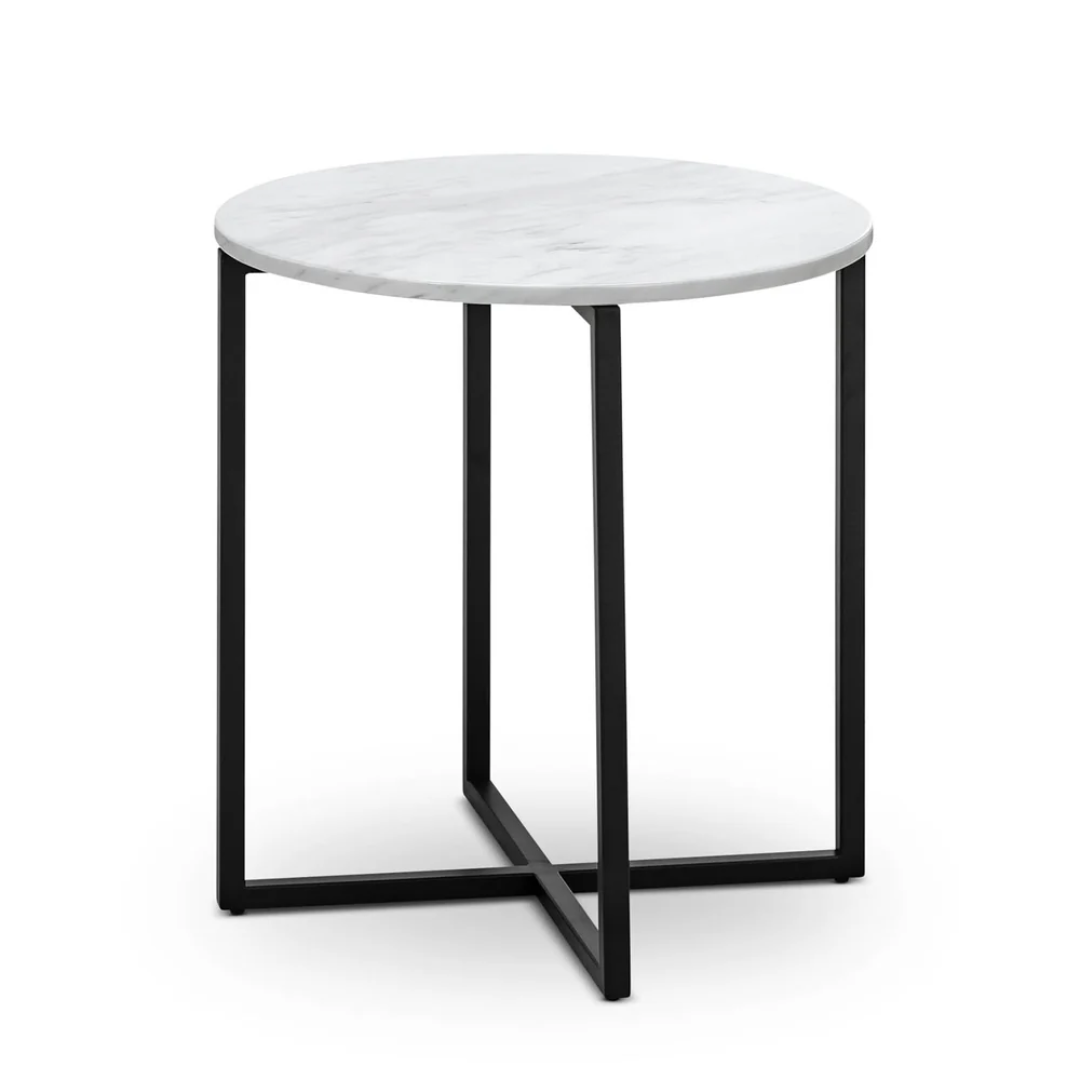 Round marble top end table
