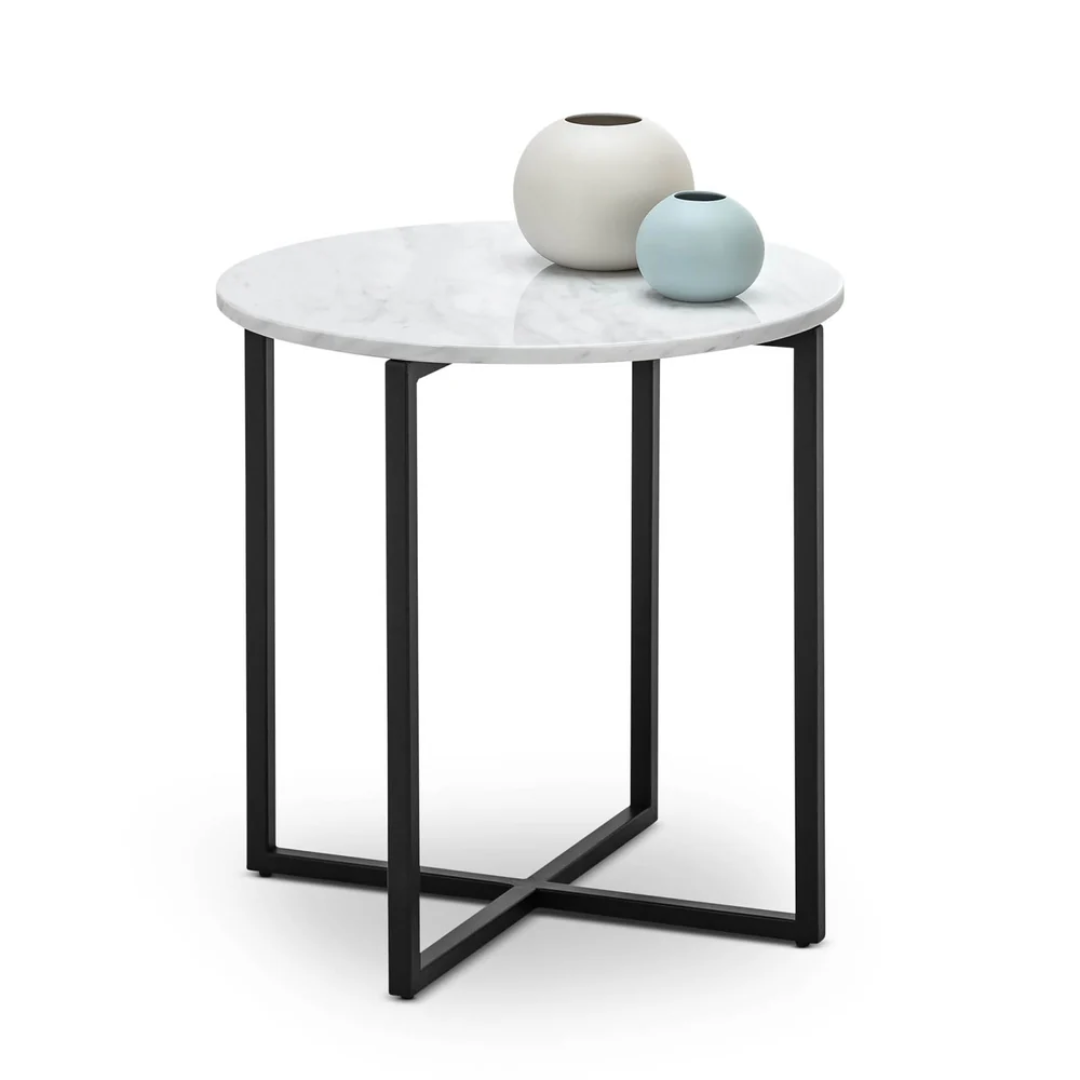 Round marble top end table
