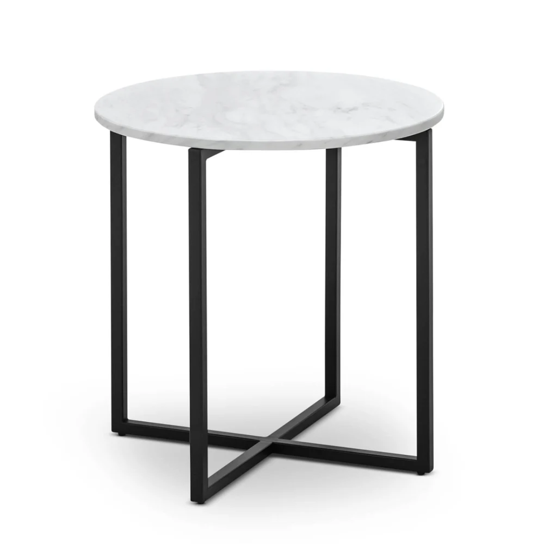 Round marble top end table
