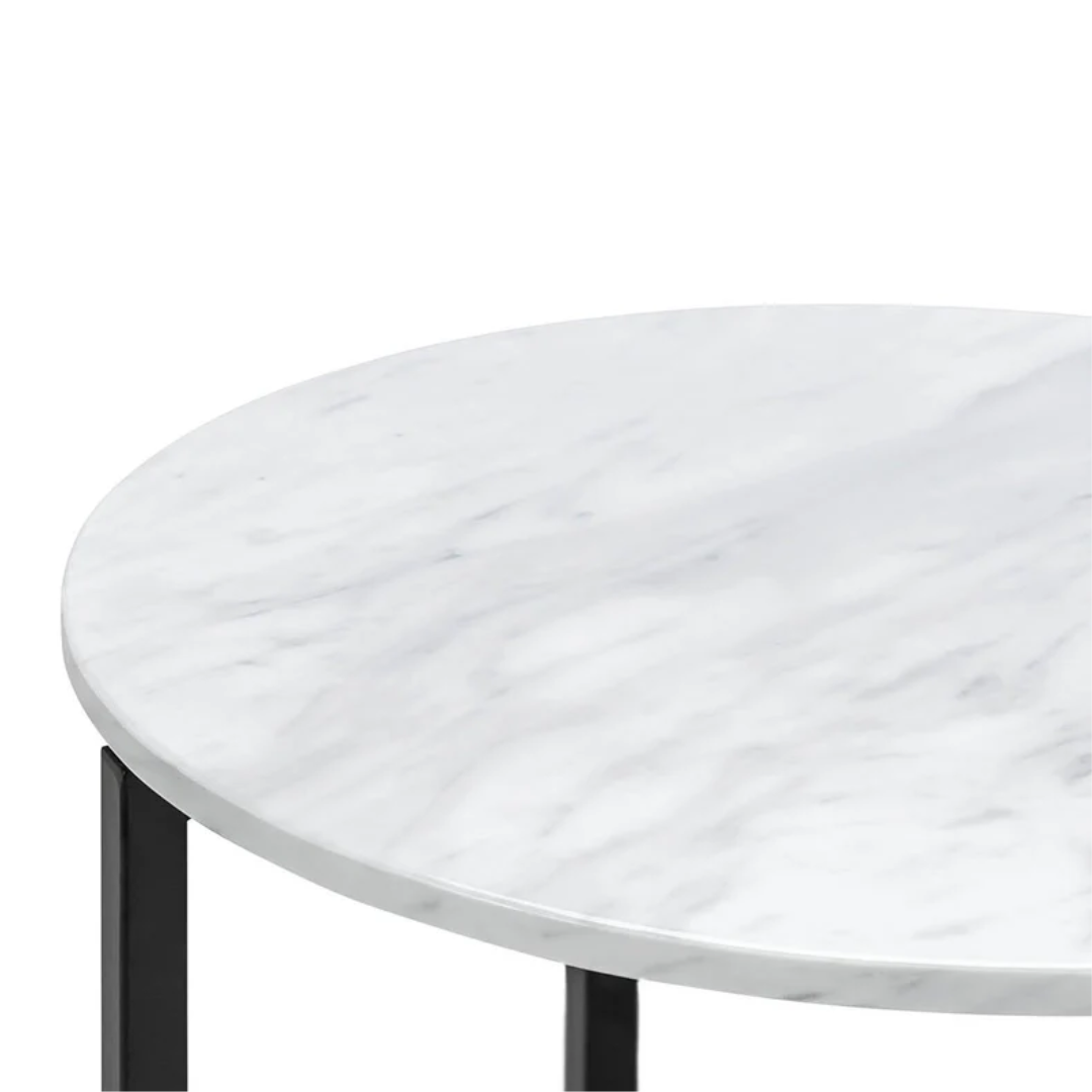 Round marble top end table
