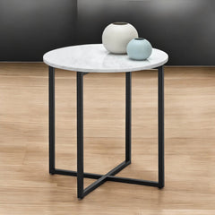 Round marble top end table
