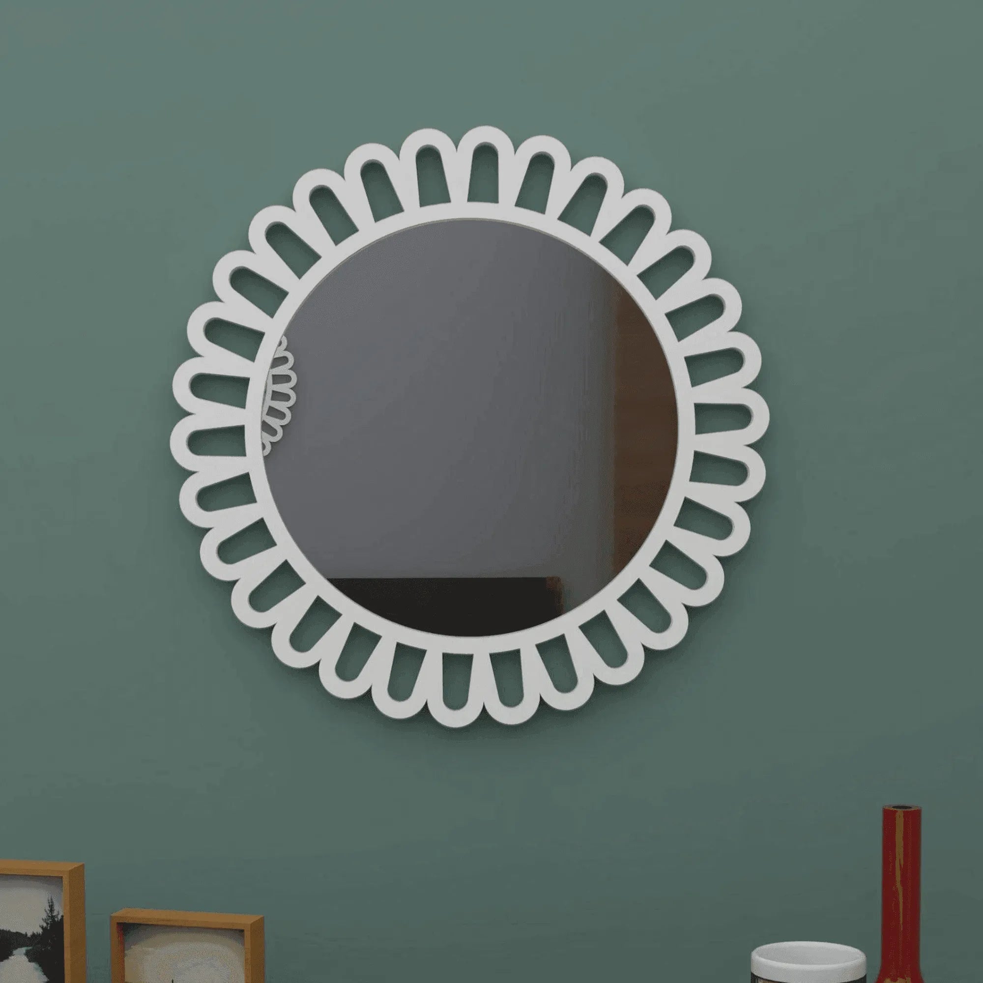 Wooden Twist Modern Decorative Wooden Wall Mirror Bathroom Mirror Dressing Bathroom Vanity Mirror - Wooden Twist UAE