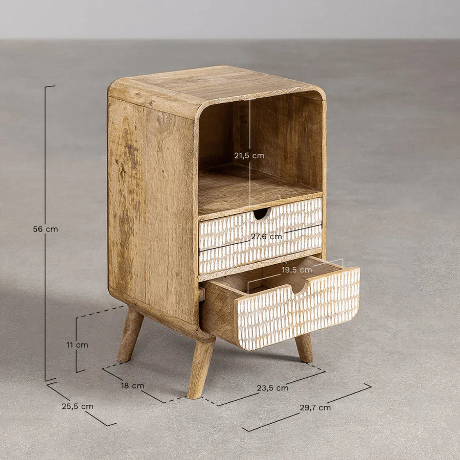 2 Drawers With Smooth Metal Gliders