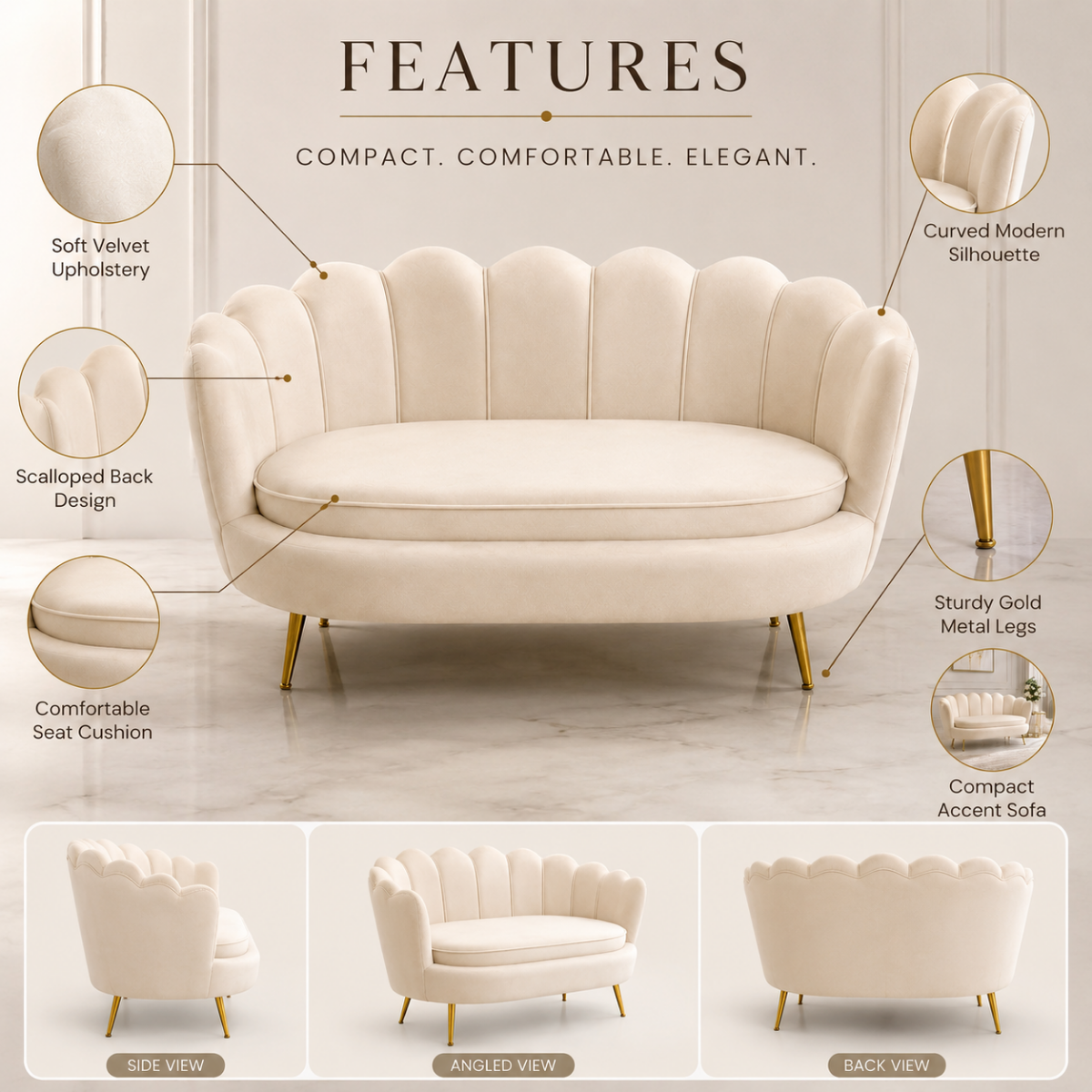 Loveseat Modern Chaise Lounge