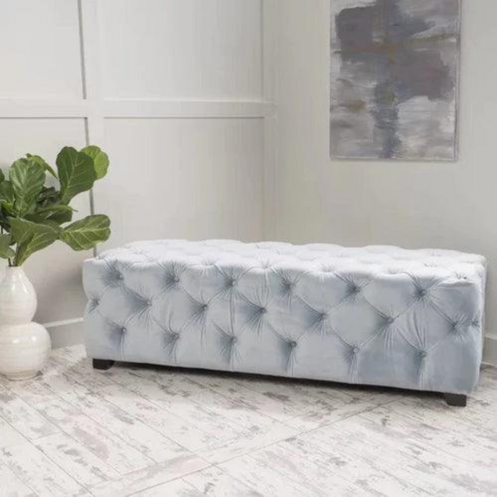Wide Tufted Modern Bench For Living Room