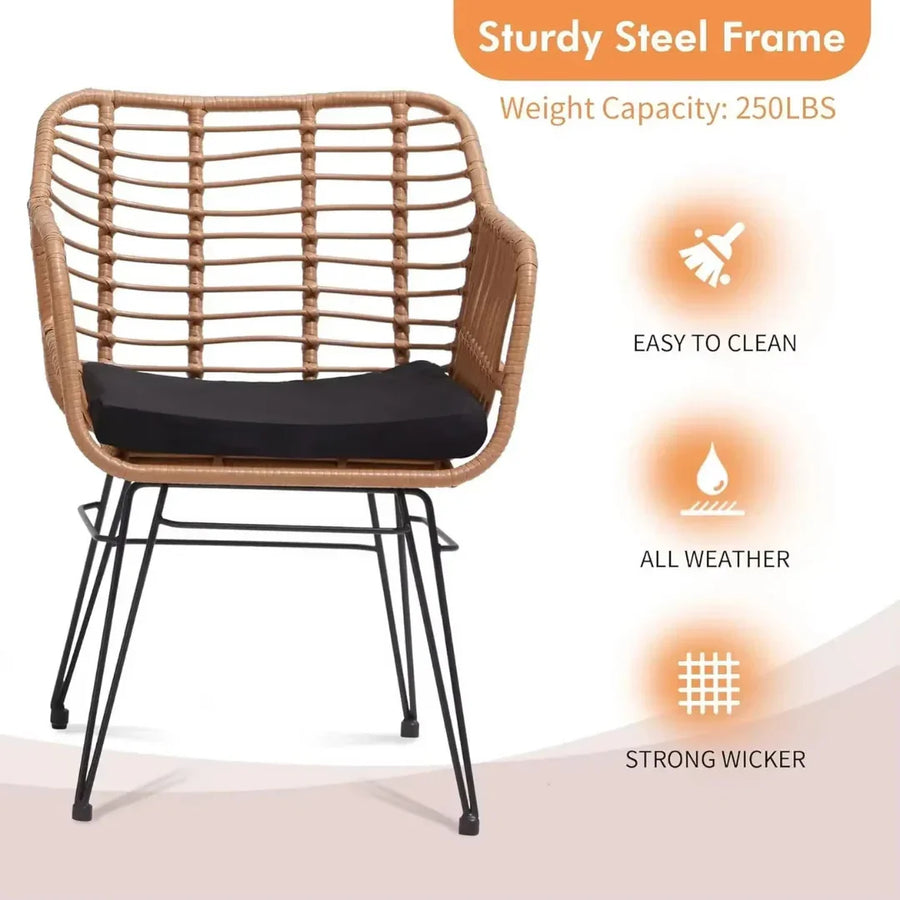 2 chairs and a table sized for small spaces