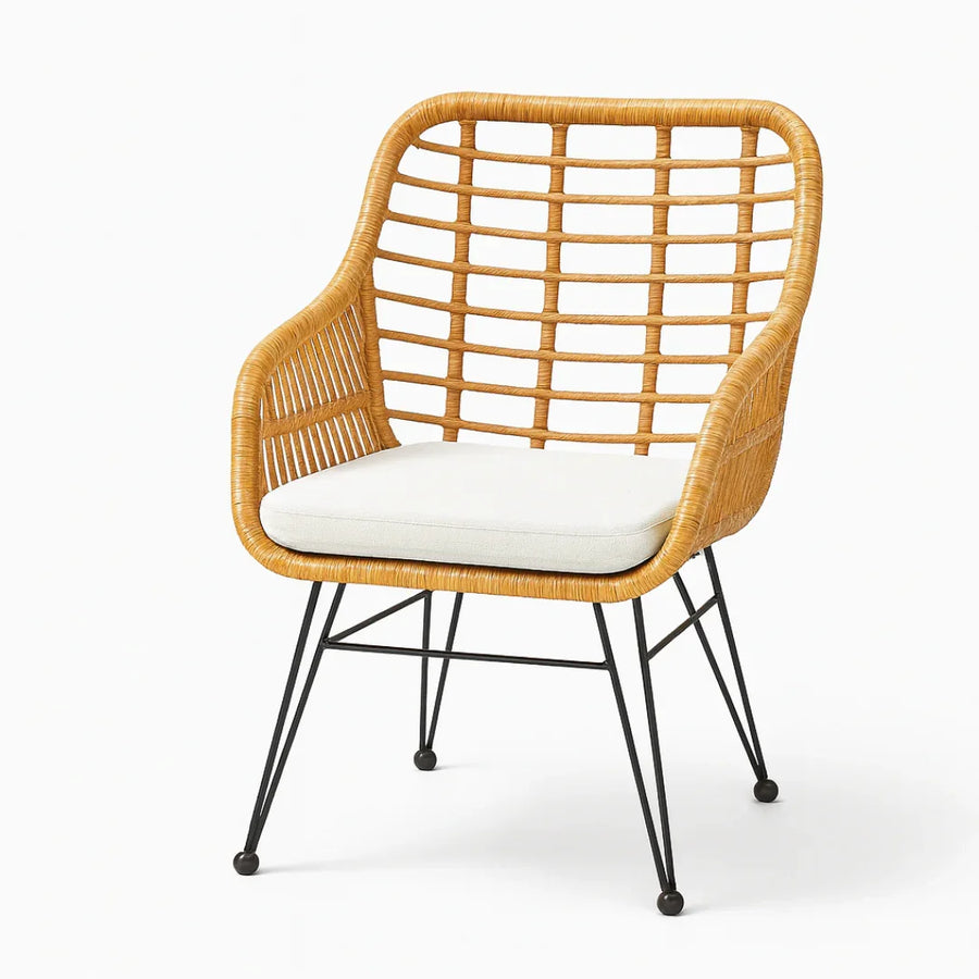Handwoven Wicker Over a Rust-Resistant Steel Frame