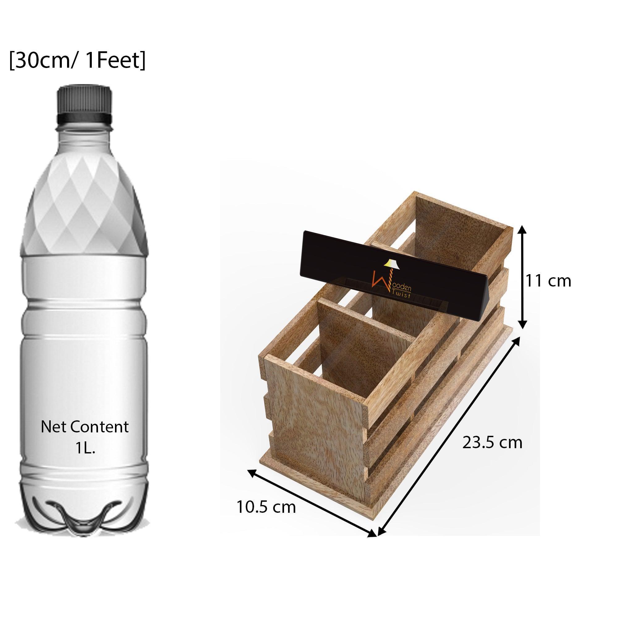 Wooden Twist Besteck 3 Compartments Cutlery Holder - Wooden Twist UAE