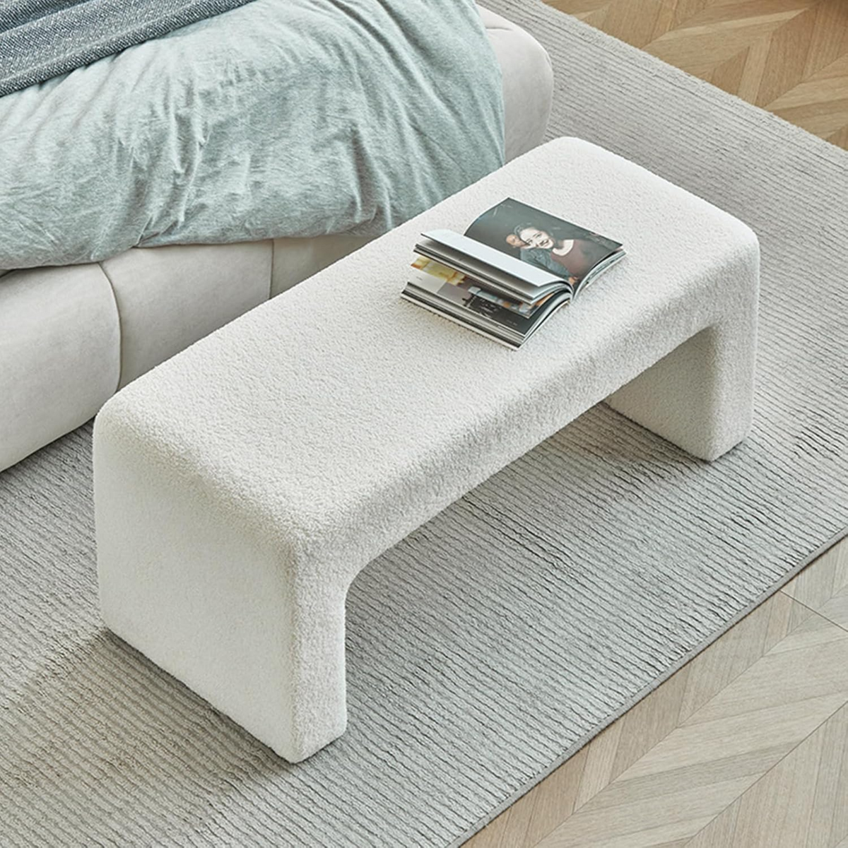 Furry Ottoman Bench