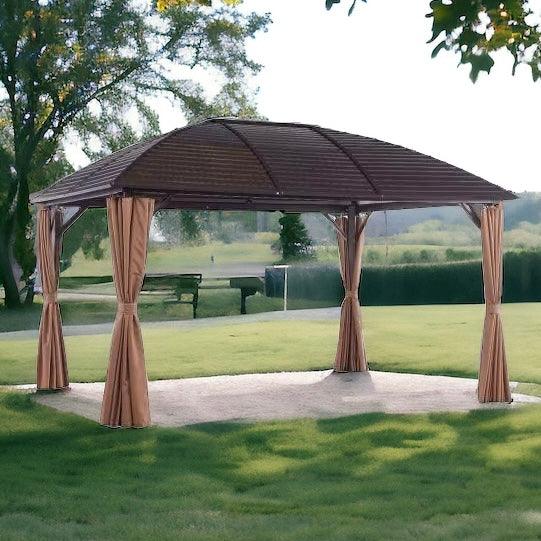 Wooden Twist Cupola Roof Aluminum Dome Pergola Gazebo - 3x4 Meter Outdoor Garden Retreat - Wooden Twist UAE