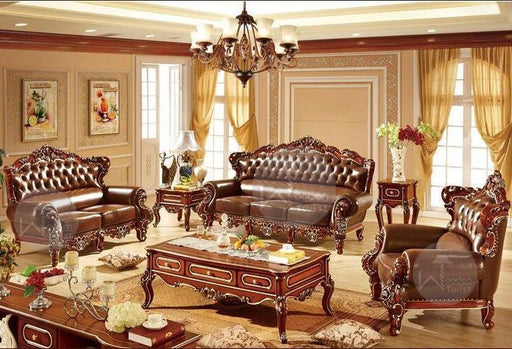 Hand-Carved Teak Wood Royal Sofa Set