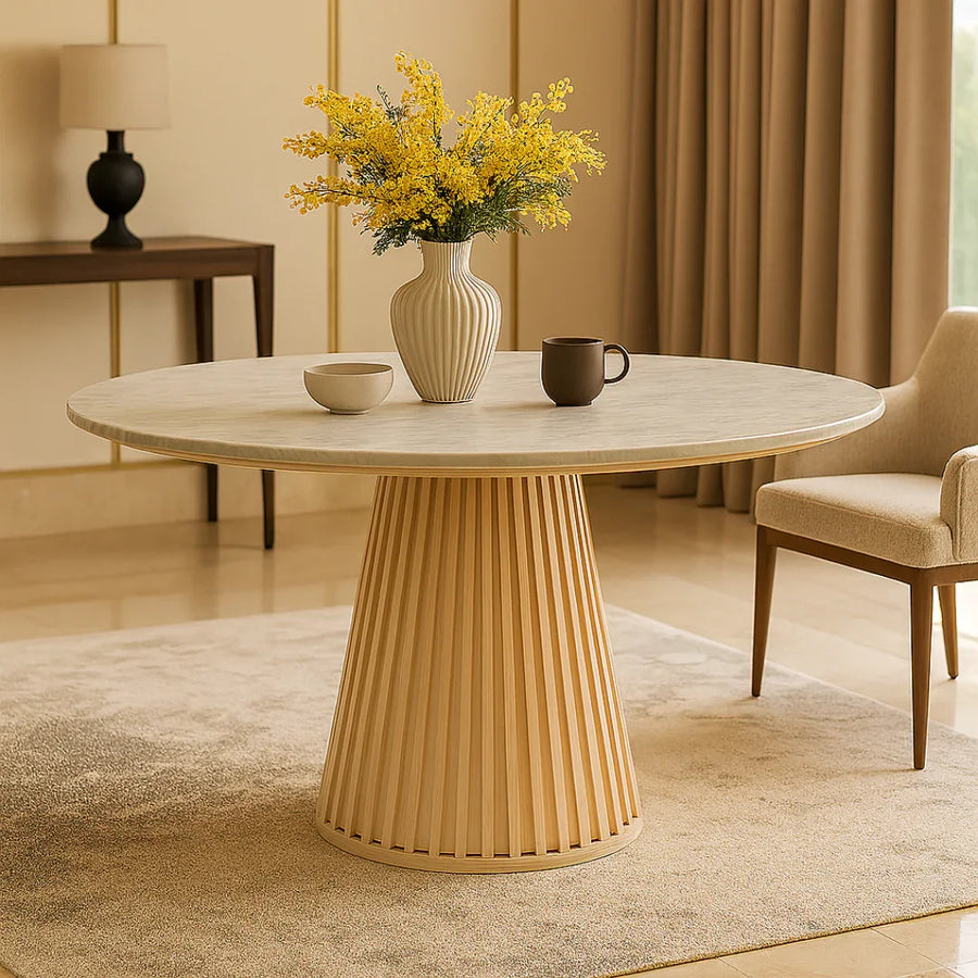 A Sturdy Powder-Coated Base in Golden Tone