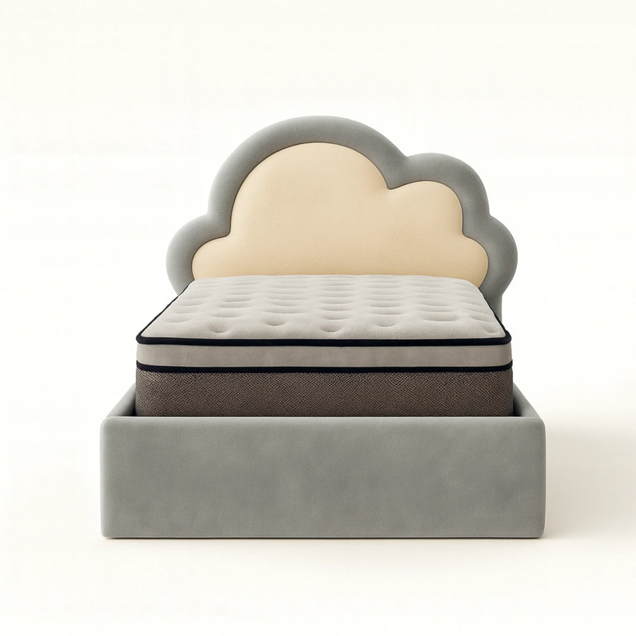Two-Tone Velvet in Light Grey & Cream