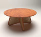 Round Coffee Table Teak Wood & Rattan