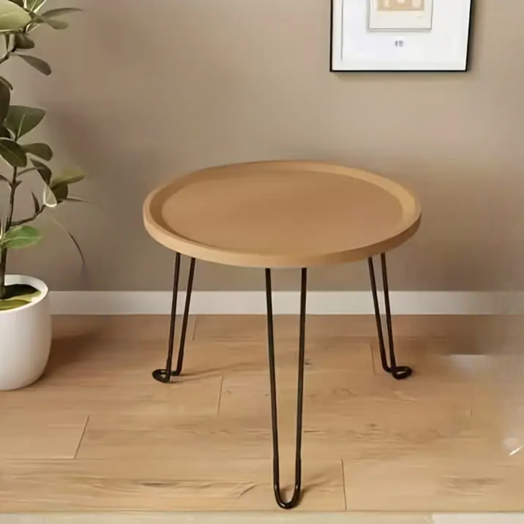 Folding round side table