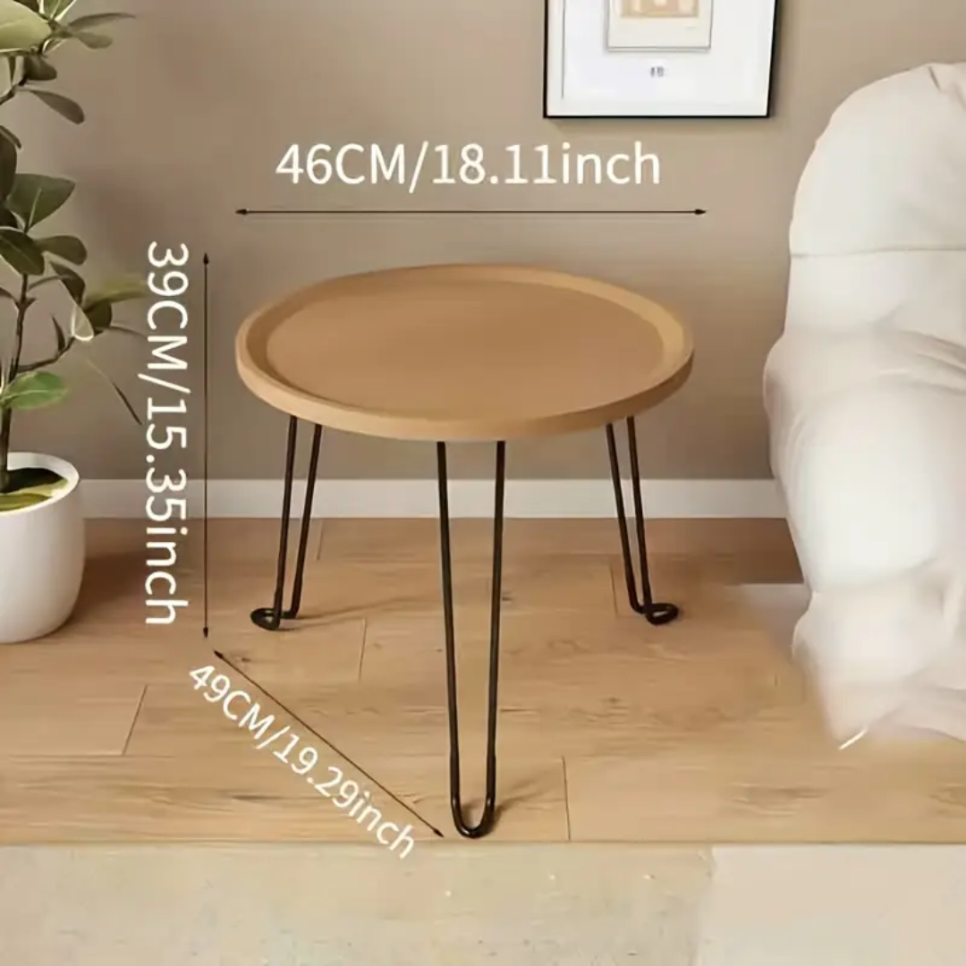 Folding round side table
