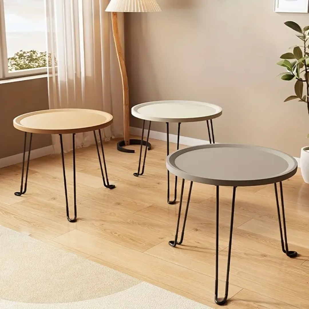 Folding round side table