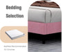 Wingback Headboard Luxurious Pink Velvet Bed