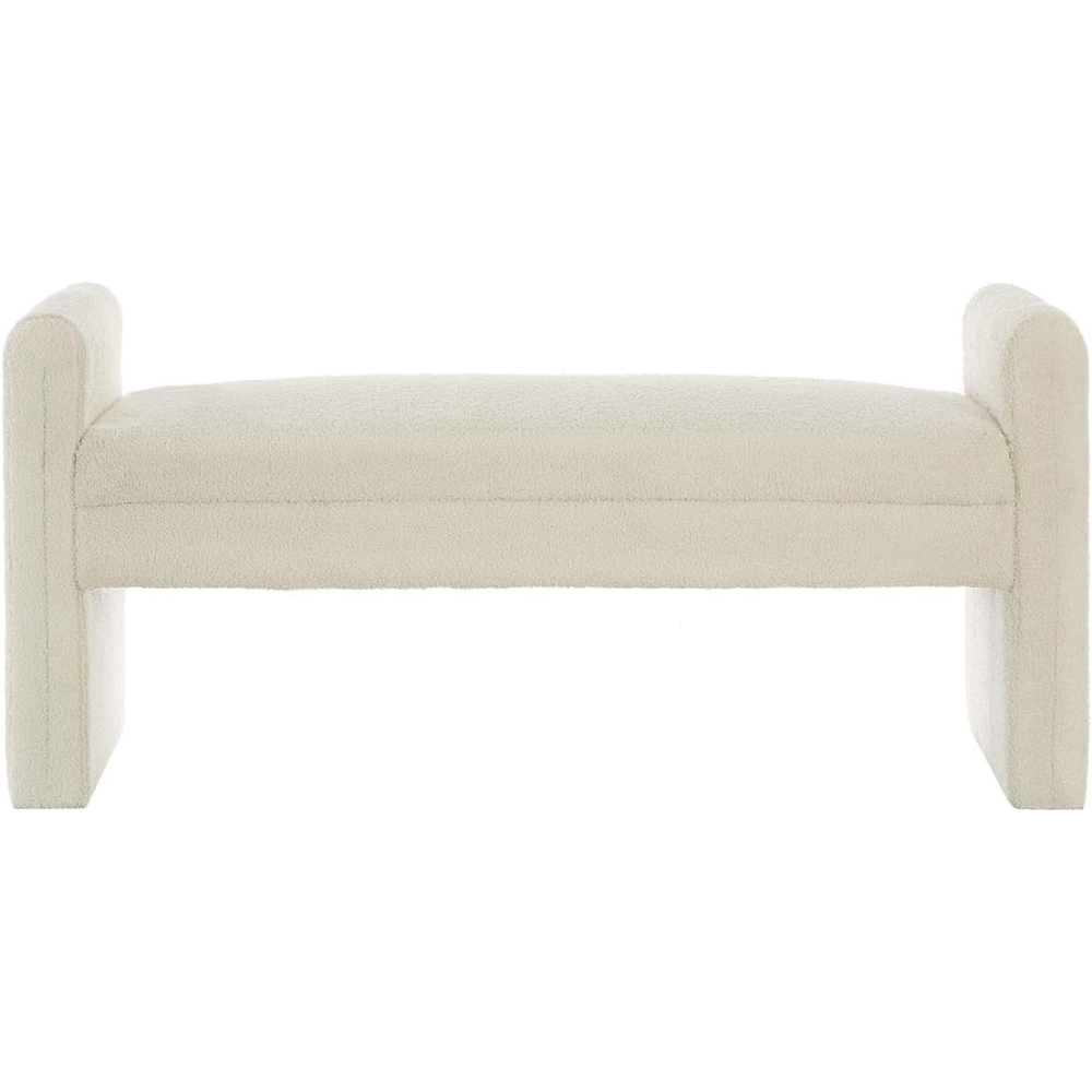 Cream Entryway Ottoman Bench