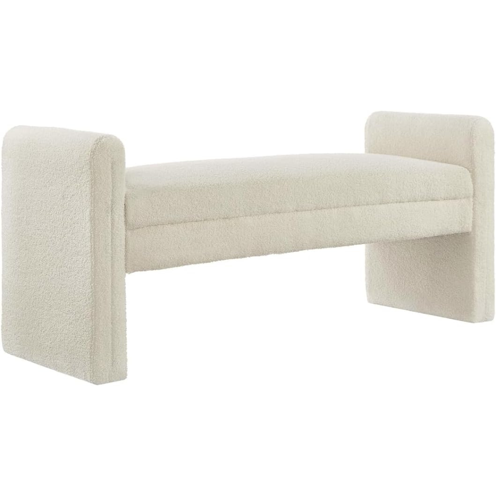 Cream Entryway Ottoman Bench