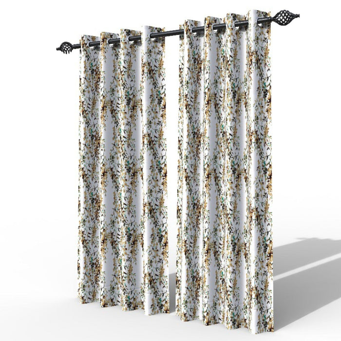 Fabrahome Light Filtering 10 Ft Rectangular Holland Fabric Curtain ( Mustard ) - Wooden Twist UAE