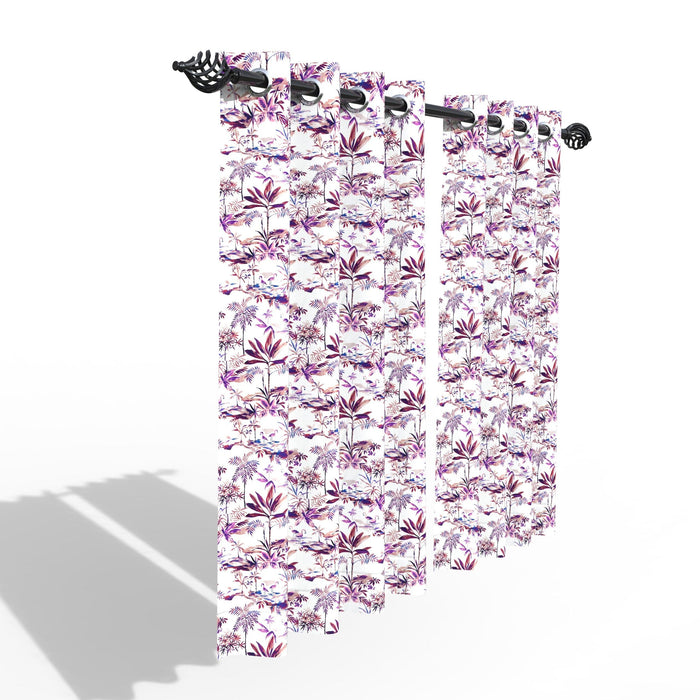 Fabrahome Light Filtering 4.5 Ft Holland Fabric Window Curtain ( Purple ) - Wooden Twist UAE