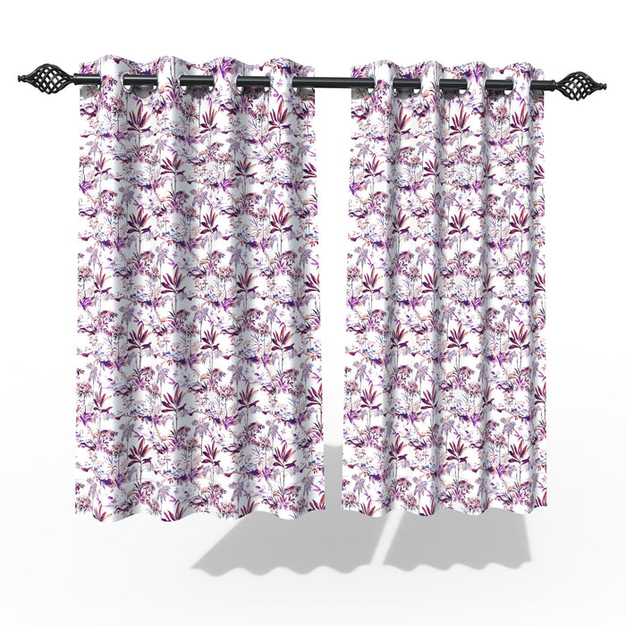 Fabrahome Light Filtering 4.5 Ft Holland Fabric Window Curtain ( Purple )