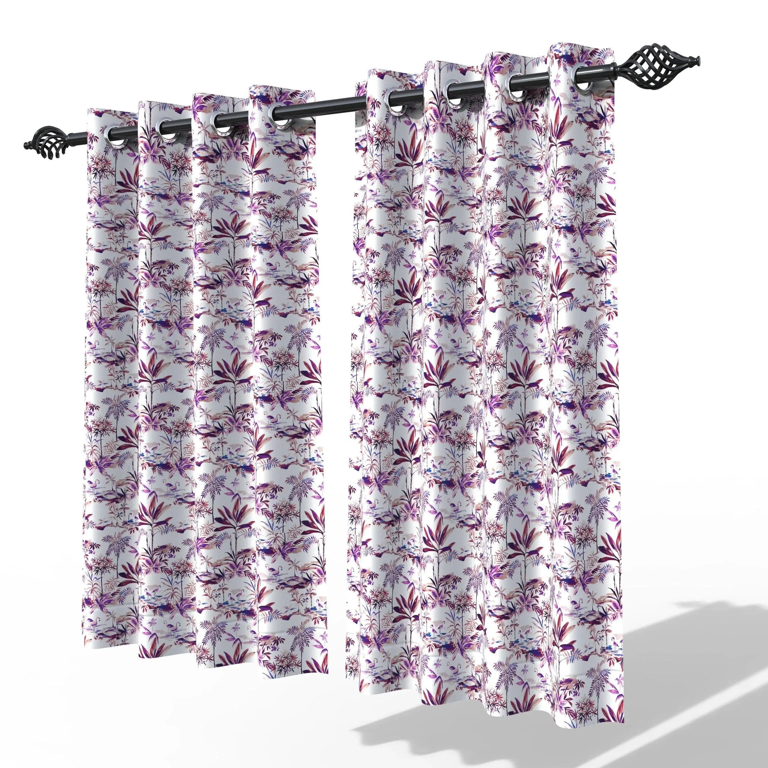 Fabrahome Light Filtering 4.5 Ft Holland Fabric Window Curtain ( Purple ) - Wooden Twist UAE