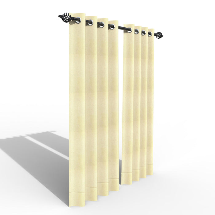 Fabrahome Light Filtering 7 Ft Rectangular Jute Fabric Curtain ( Beige )