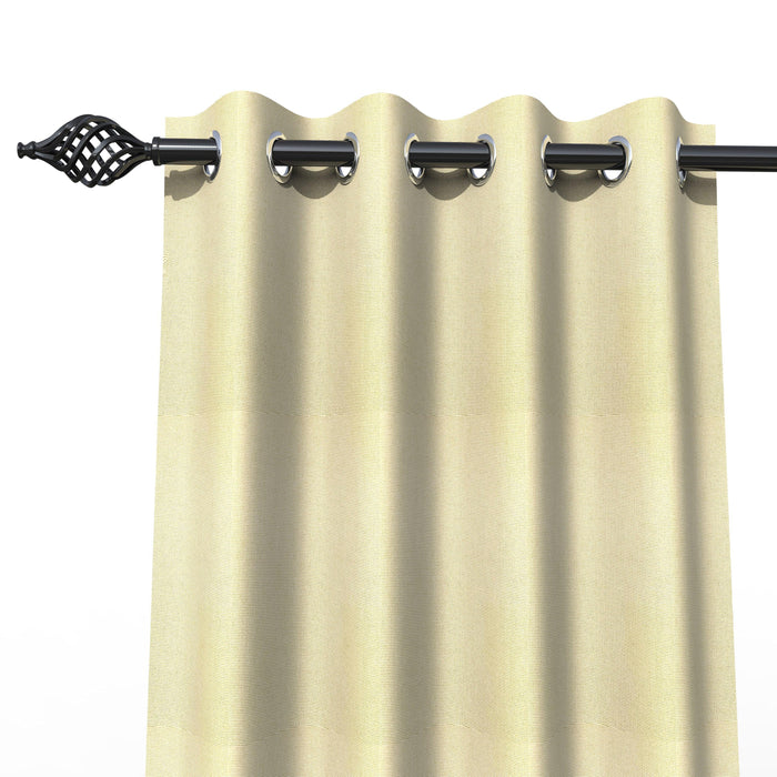 Fabrahome Light Filtering 10 Ft Rectangular Jute Fabric Curtain ( Beige )
