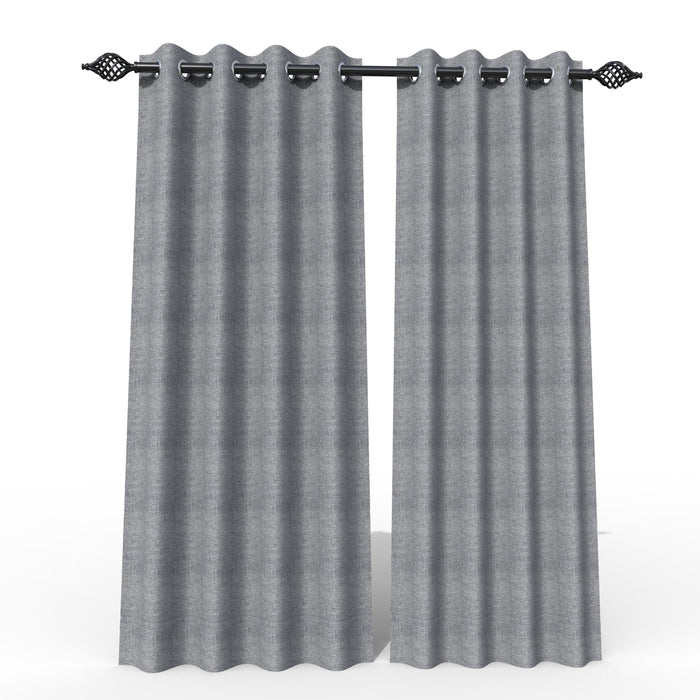 Fabrahome Light Filtering 7 Ft Rectangular Jute Fabric Curtain ( Dark Grey )