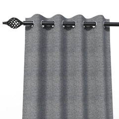 Fabrahome Light Filtering 7 Ft Rectangular Jute Fabric Curtain ( Dark Grey ) - Wooden Twist UAE