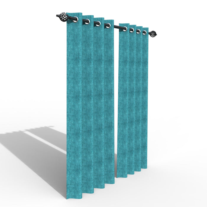 Fabrahome Light Filtering 10 Ft Rectangular Suede Fabric Curtain ( Green )
