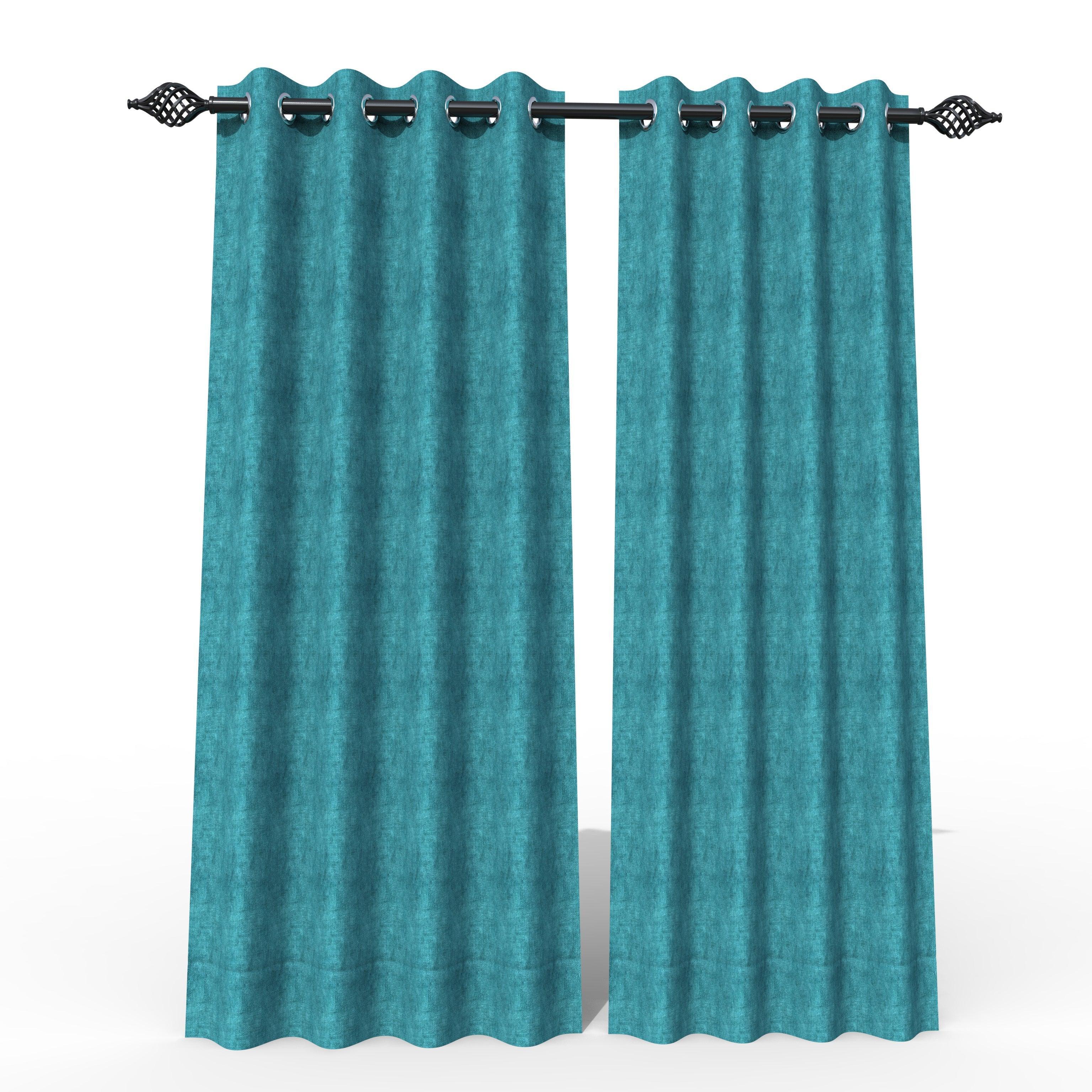 Fabrahome Light Filtering 7 Ft Rectangular Suede Fabric Curtain ( Green ) - Wooden Twist UAE