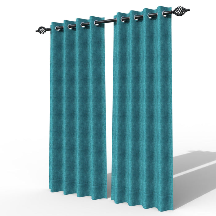 Fabrahome Light Filtering 7 Ft Rectangular Suede Fabric Curtain ( Green )