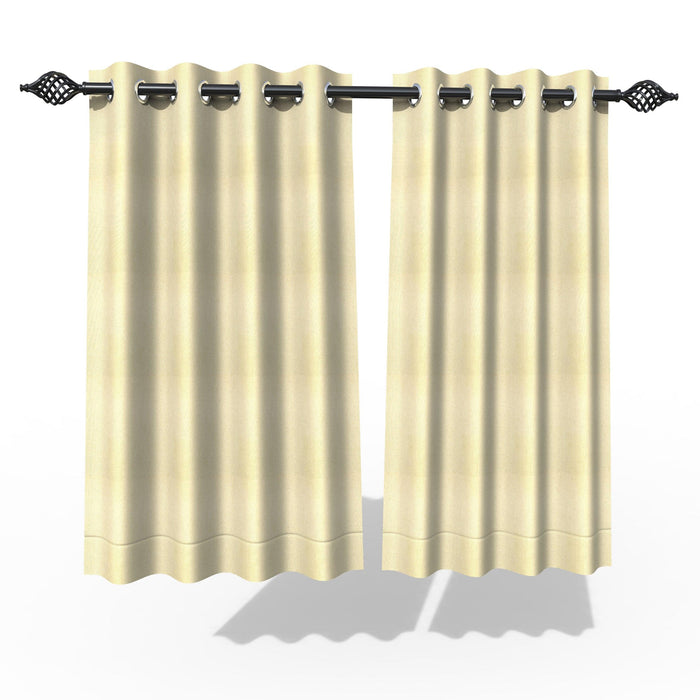 Fabrahome Light Filtering 4.5 Ft Jute Fabric Window Curtain ( Beige )