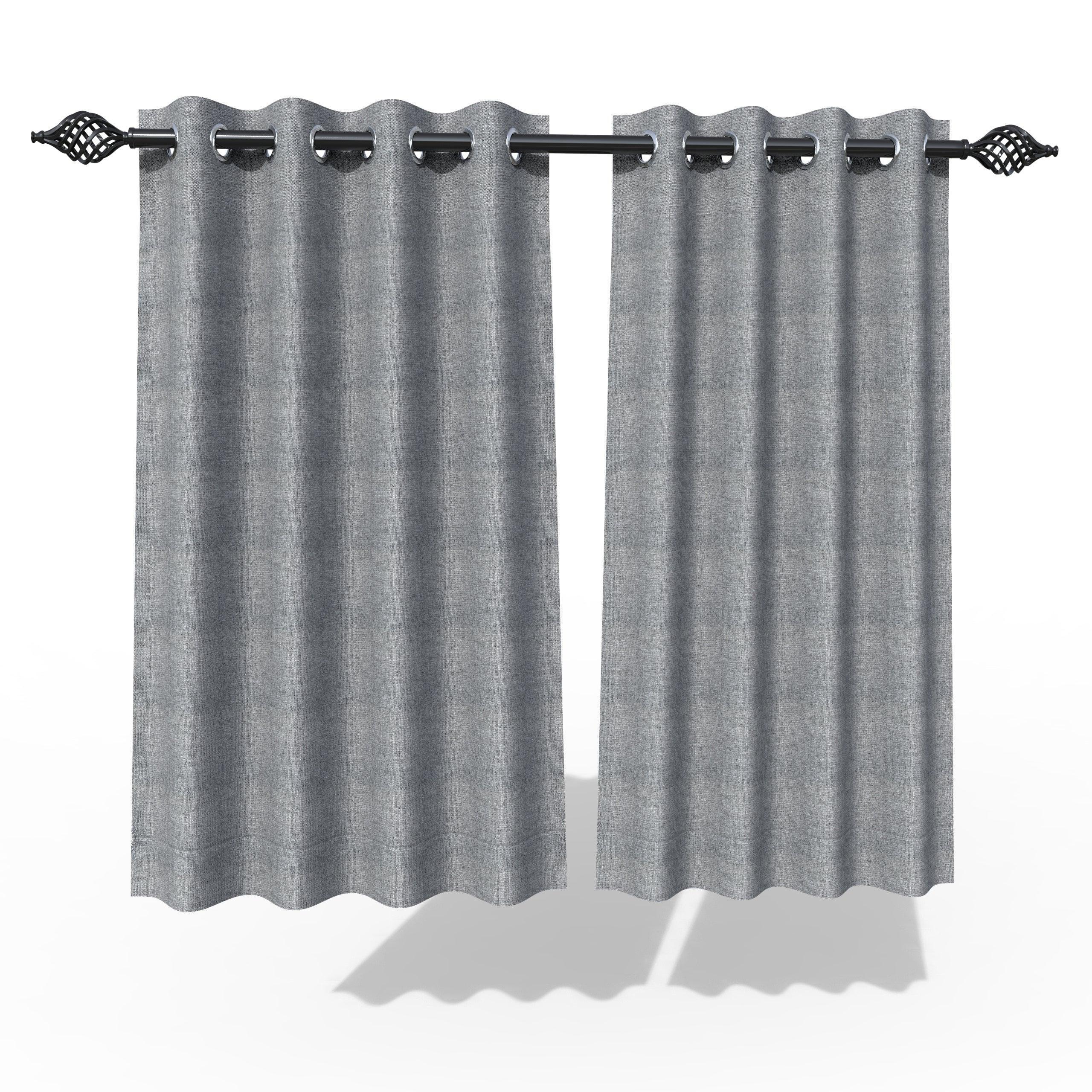 Fabrahome Light Filtering 4.5 Ft Jute Fabric Window Curtain ( Dark Grey ) - Wooden Twist UAE