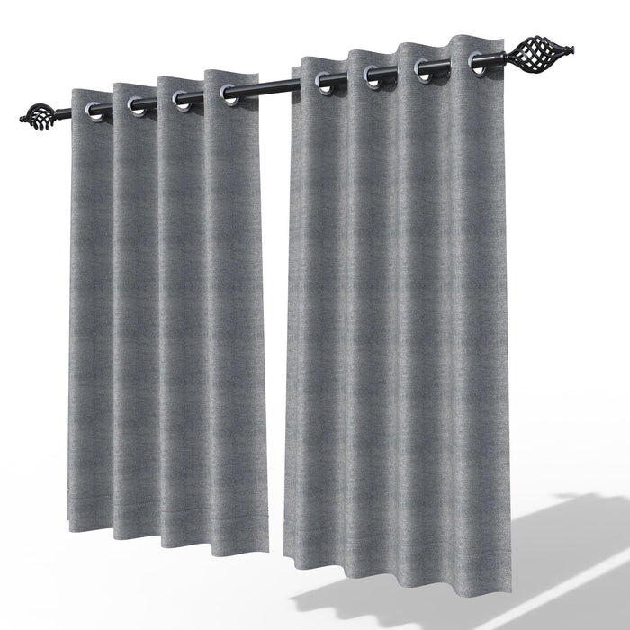 Fabrahome Light Filtering 4.5 Ft Jute Fabric Window Curtain ( Dark Grey )