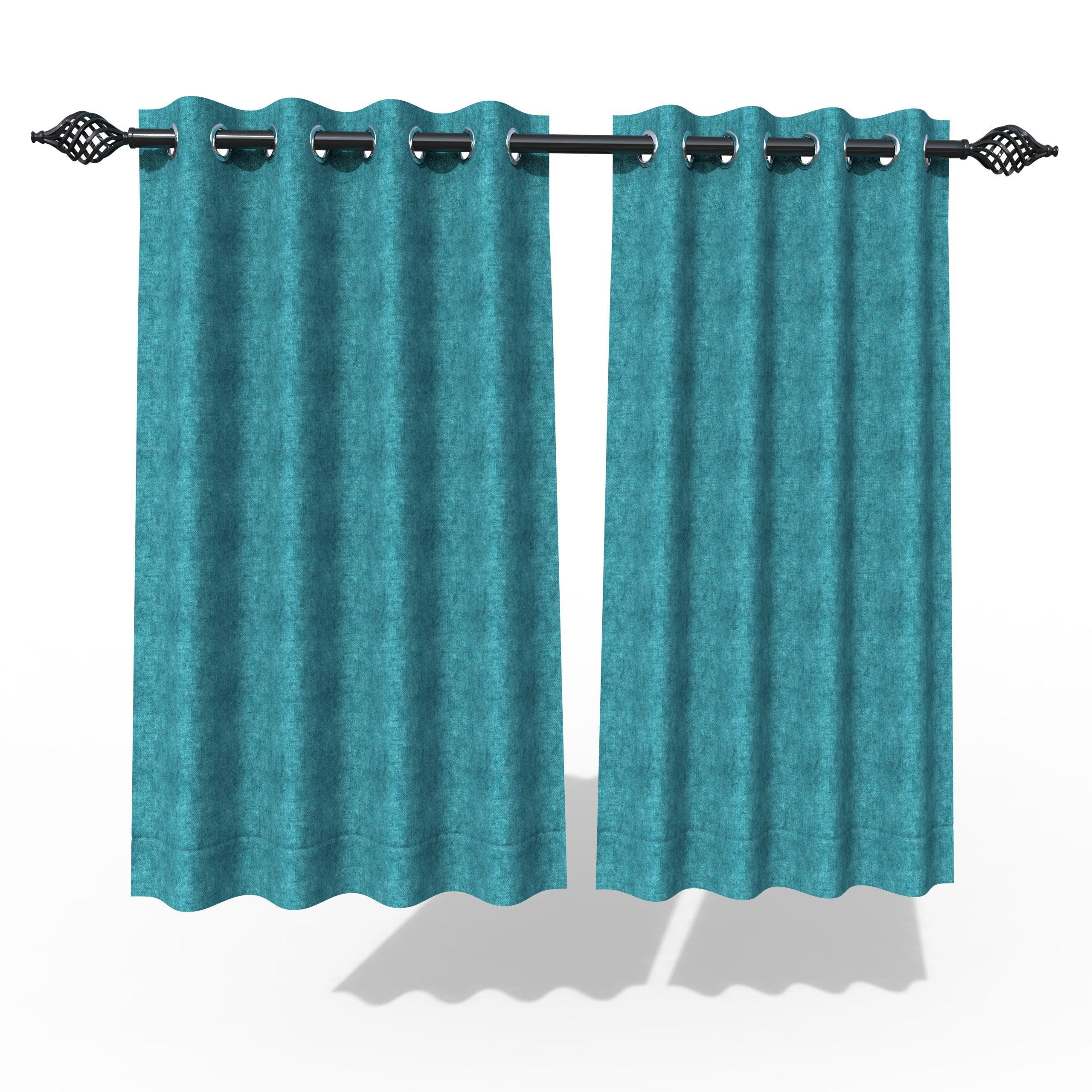 Fabrahome Light Filtering 4.5 Ft Suede Fabric Window Curtain ( Green ) - Wooden Twist UAE