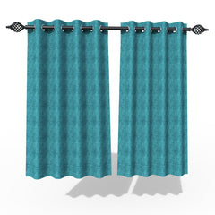 Fabrahome Light Filtering 4.5 Ft Suede Fabric Window Curtain ( Green ) - Wooden Twist UAE