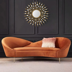 Curved 3-Seater Chaise Lounge Sofa