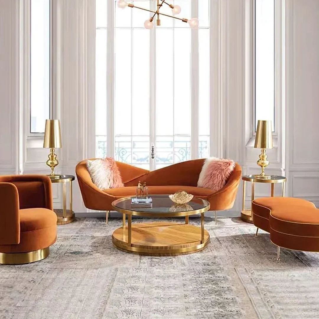 Curved 3-Seater Chaise Lounge Sofa