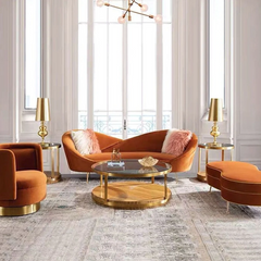 Curved 3-Seater Chaise Lounge Sofa