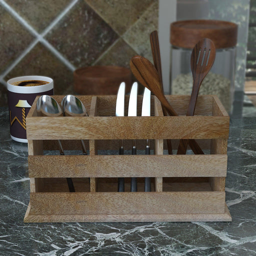 Wooden Twist Besteck 3 Compartments Cutlery Holder - Wooden Twist UAE