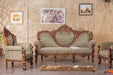 Wooden Twist Hand Craved Czar Teak Wood 3+1+1 Sofa Set with Center Table ( Brown ) - Wooden Twist UAE