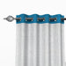 Fabrahome Light Filtering 4.5 Ft Jute Fabric Window Curtain ( Grey & Blue ) - Wooden Twist UAE